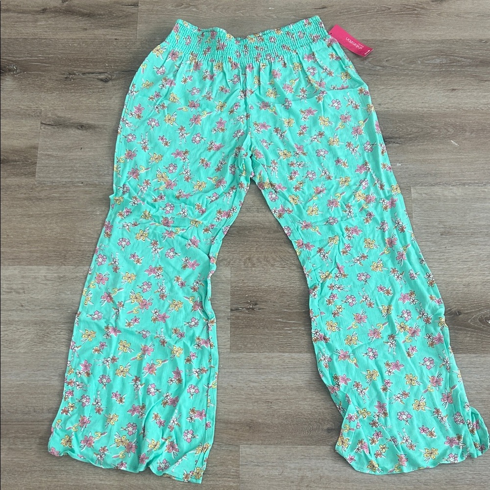 Xhilaration Women’s Pajama Bottoms - Teal Floral